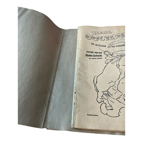 Real Cowboys In Action Big Coloring Book 1958 Merrill Company Printed USA READ - Picture 3 of 6